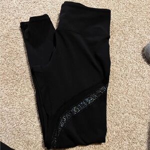 ZYIA Black Leggings with Blue Accents